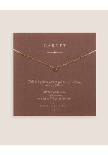 Garnet Necklace Gold Plated 