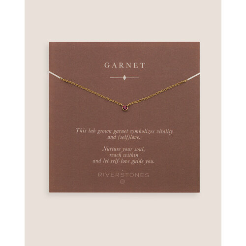 Garnet Necklace Gold Plated 