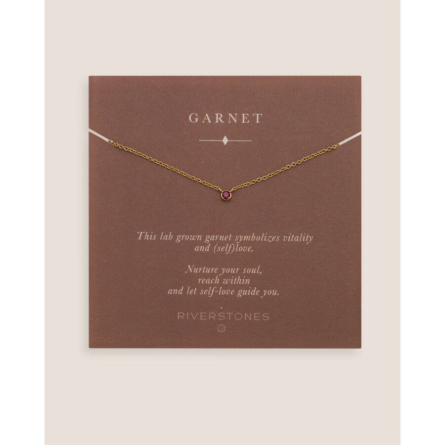 Garnet Necklace Gold Plated-1