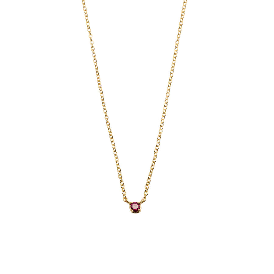 Garnet Necklace Gold Plated-2