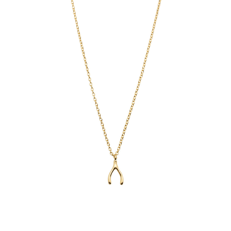 Wishbone Necklace Gold Plated-2