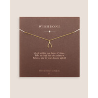 thumb-Wishbone Necklace Gold Plated-1