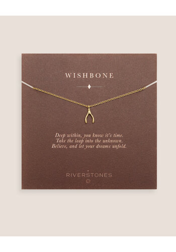 Wishbone Necklace Gold Plated 