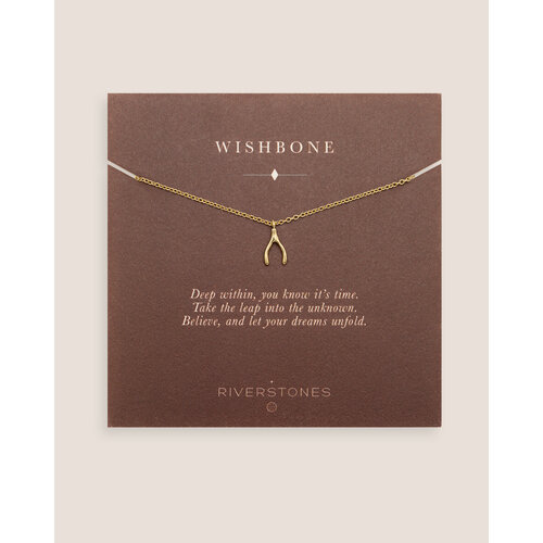 Wishbone Necklace Gold Plated 
