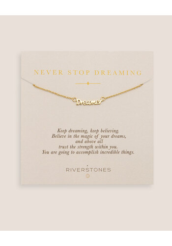Never stop dreaming ketting verguld 