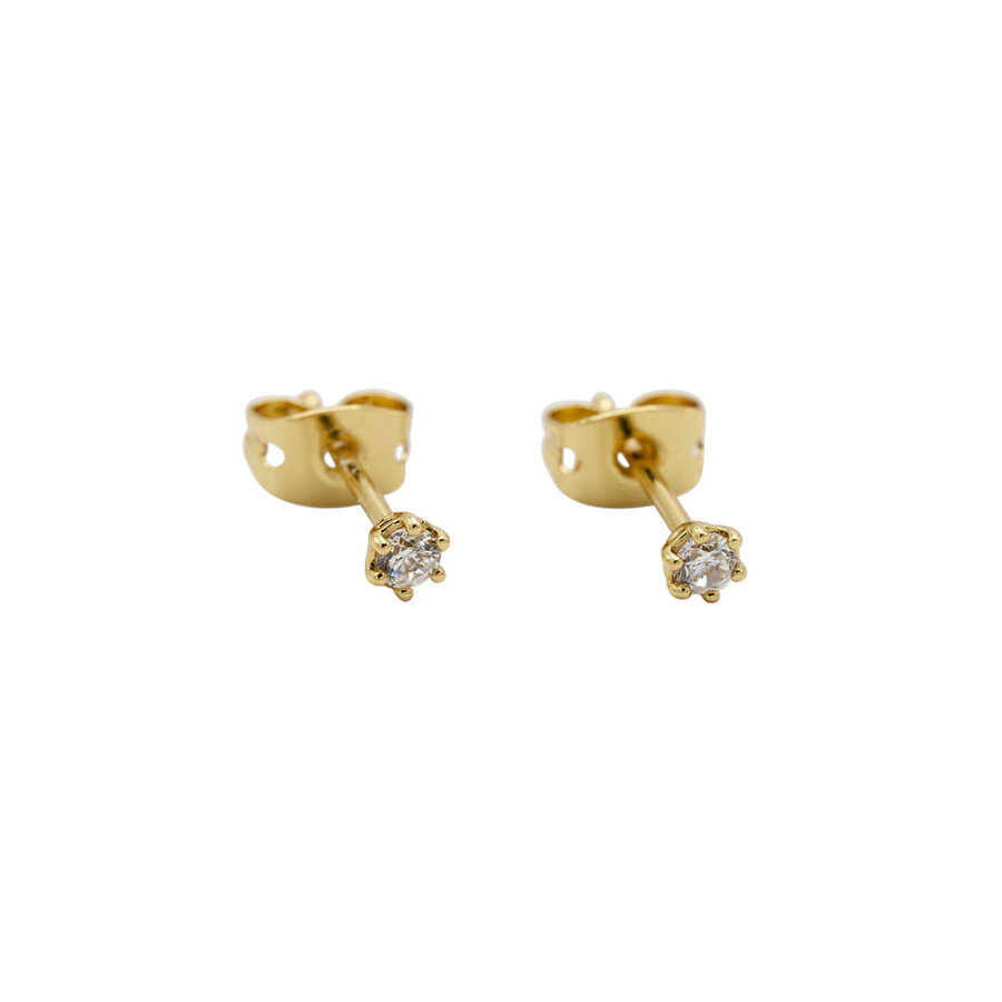 Diamond Studs Gold Plated-1