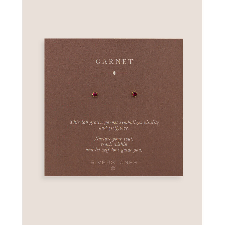 Garnet Studs Gold Plated-2