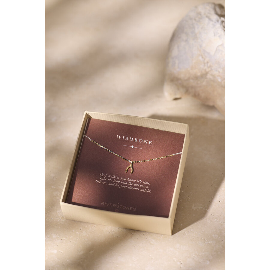 Wishbone Necklace Gold Plated-3