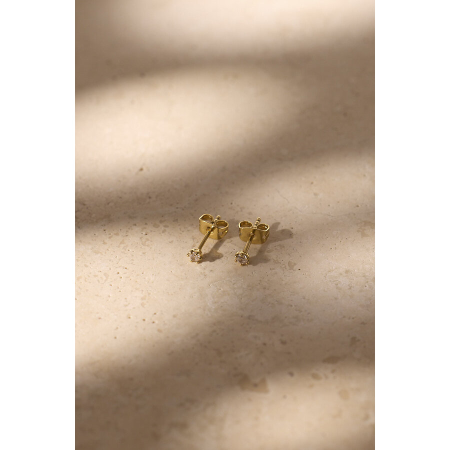 Diamond Studs Gold Plated-3