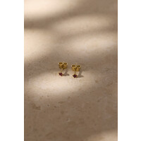 thumb-Garnet Studs Verguld-5