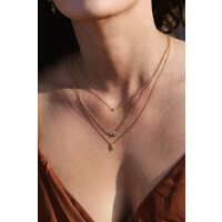 thumb-Diamond Necklace Gold Plated-4