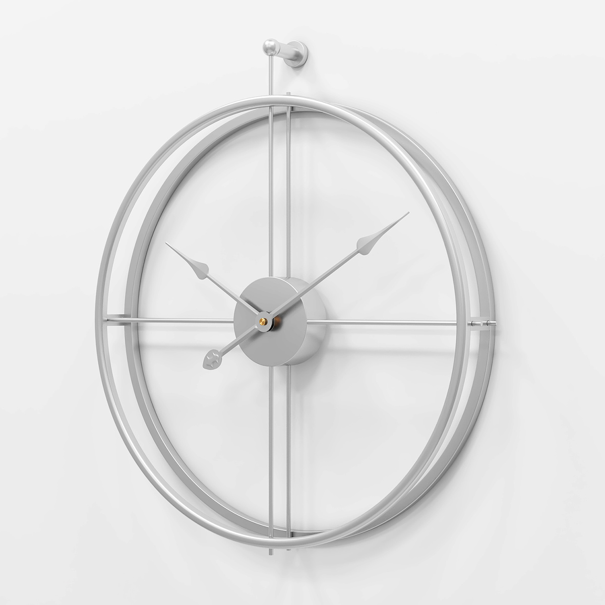 EKEO - Moderne klok -Wandklok zonder cijfers - - zilver - - Lifestyle en Wonen