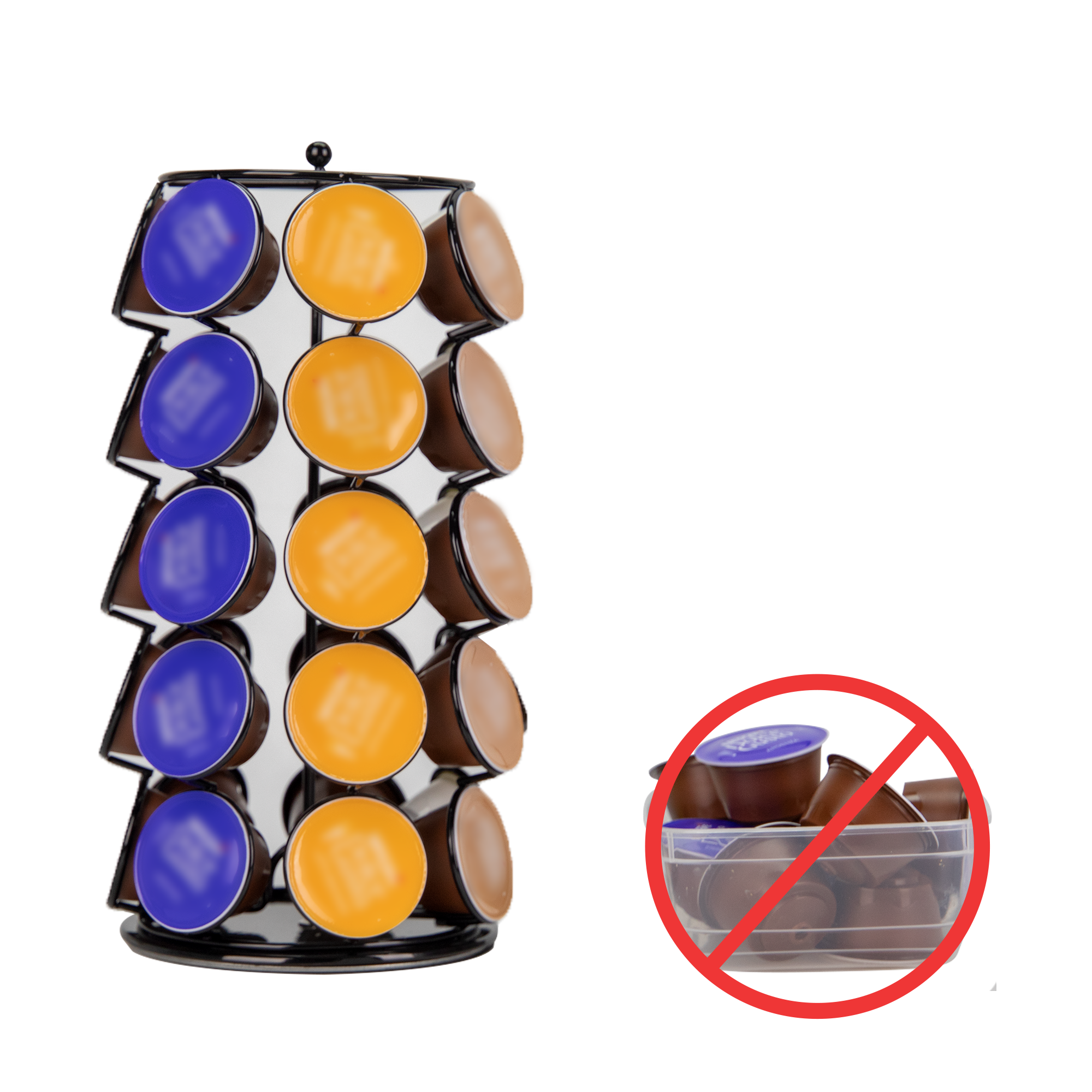 Dolce Gusto capsulehouder - 360° draaibaar - 35 stuks - Zwart