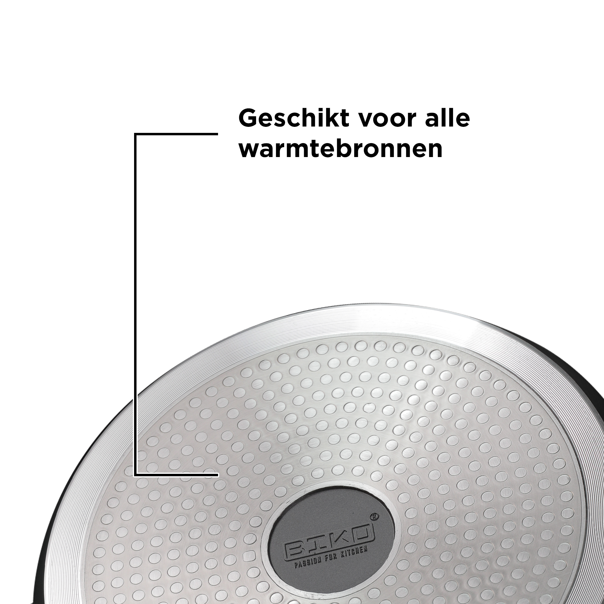 Wokpan Ø 32 cm - Marmeren coating - Glazen deksel - Zwart
