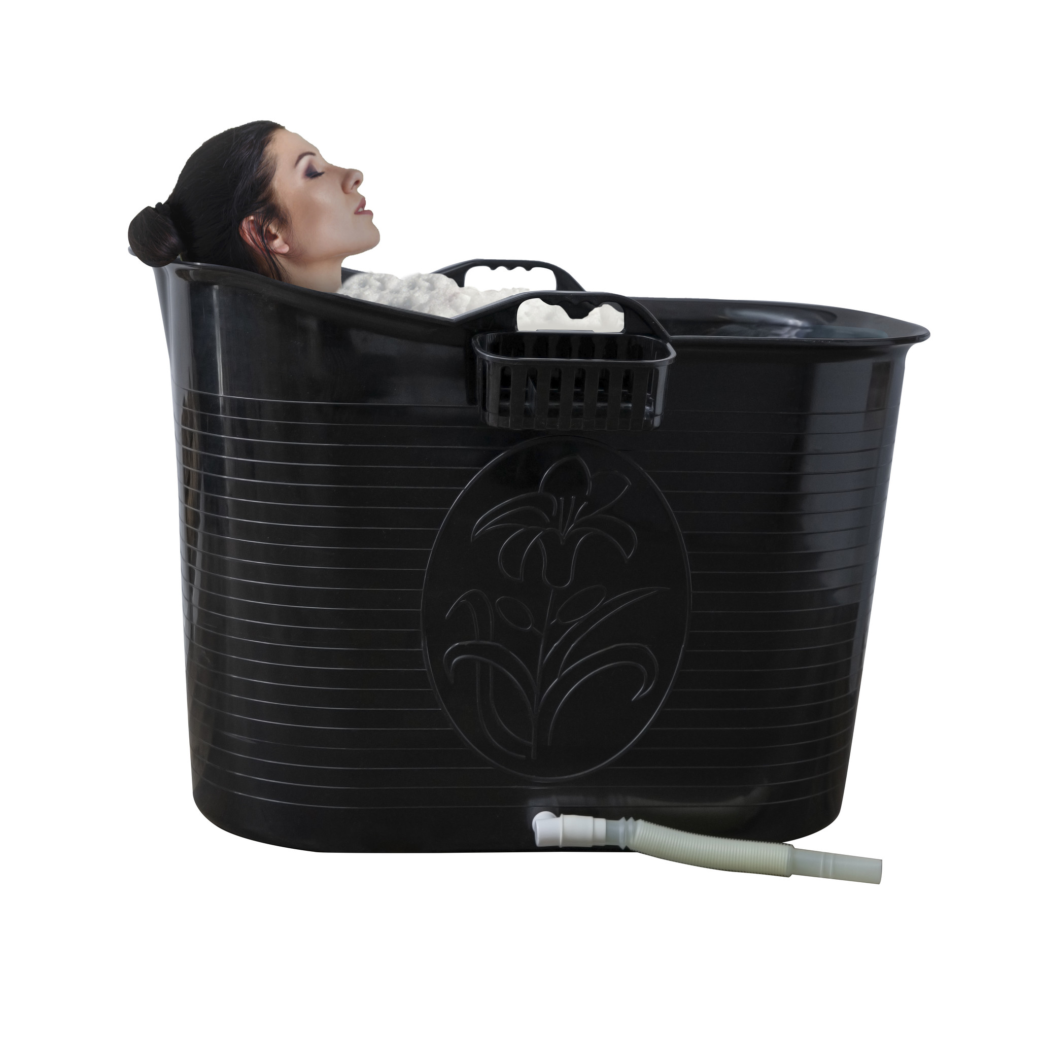 Zitbad Nancy - 200L - Bath Bucket - Inclusief Badrek - Zwart