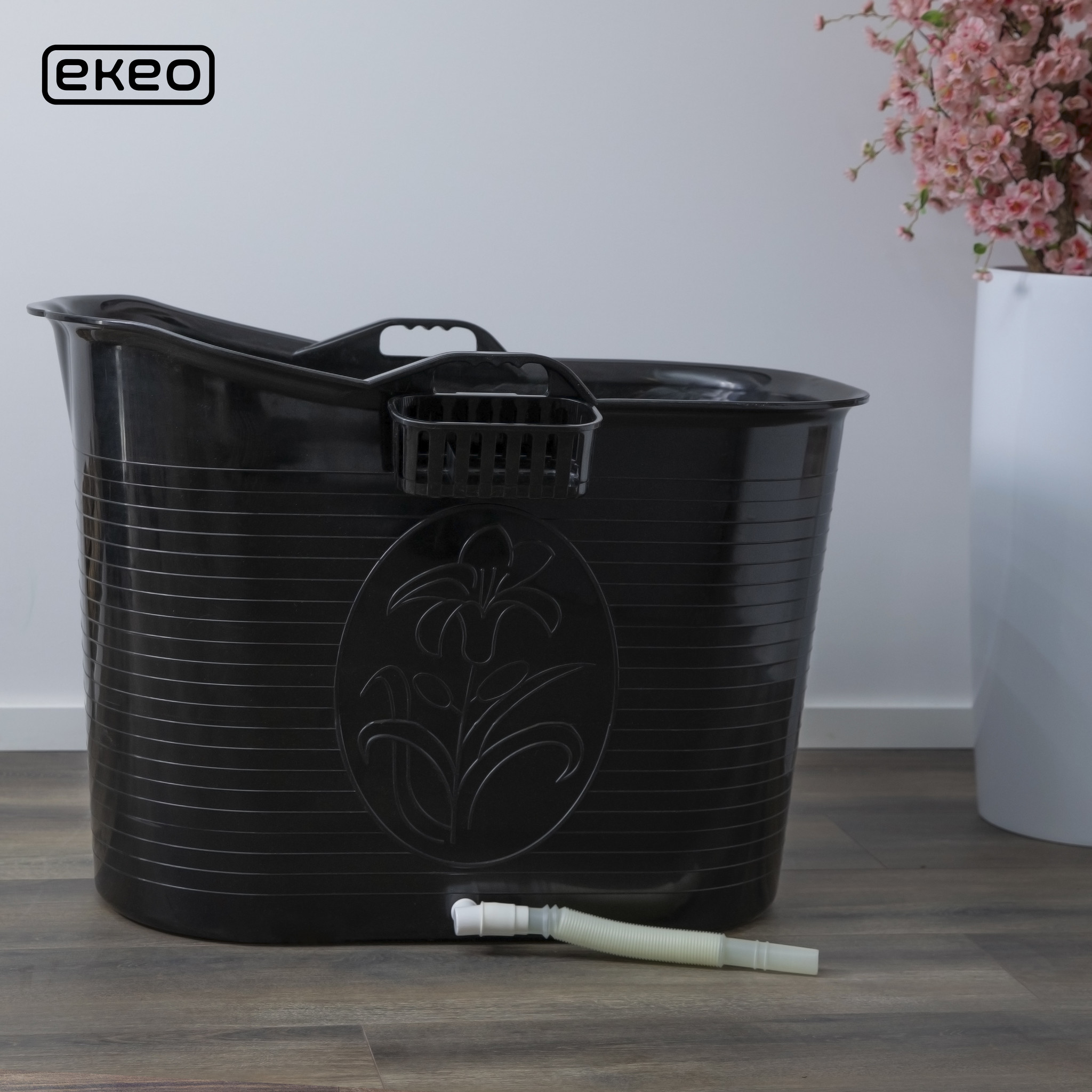 Zitbad Nancy - 200L - Bath Bucket - Inclusief Badrek - Zwart