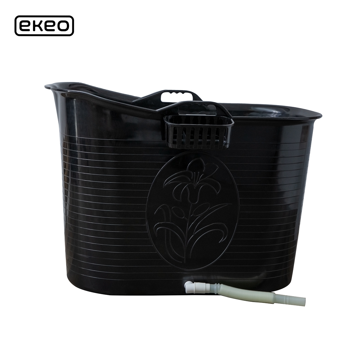 Zitbad Nancy - 200L - Bath Bucket - Inclusief Badrek - Zwart