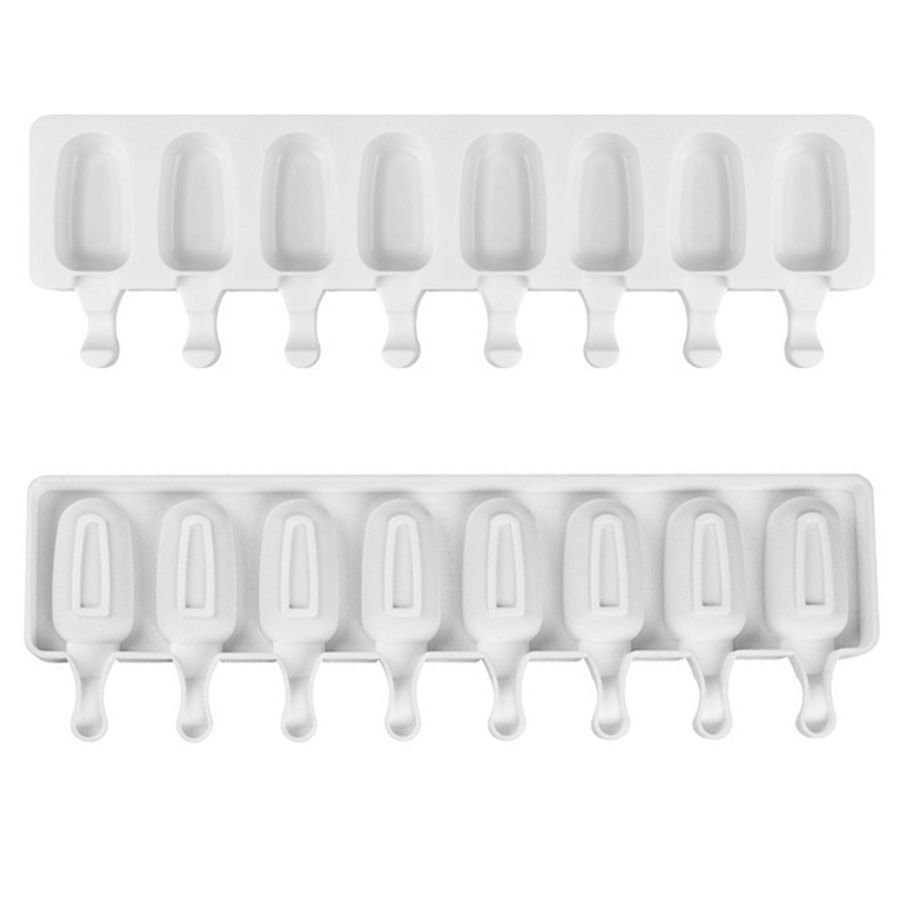 Siliconen bakvorm - Magnum vorm silicone - Ice cream mould - 8 stuks - Wit