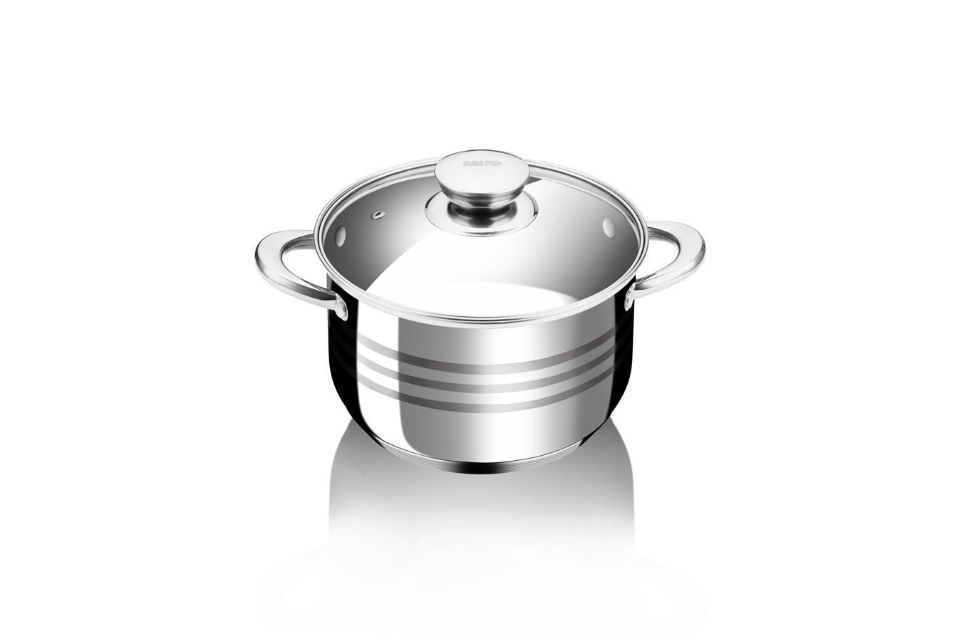 Pannenset INOX - 12 delige RVS met glazen deksels