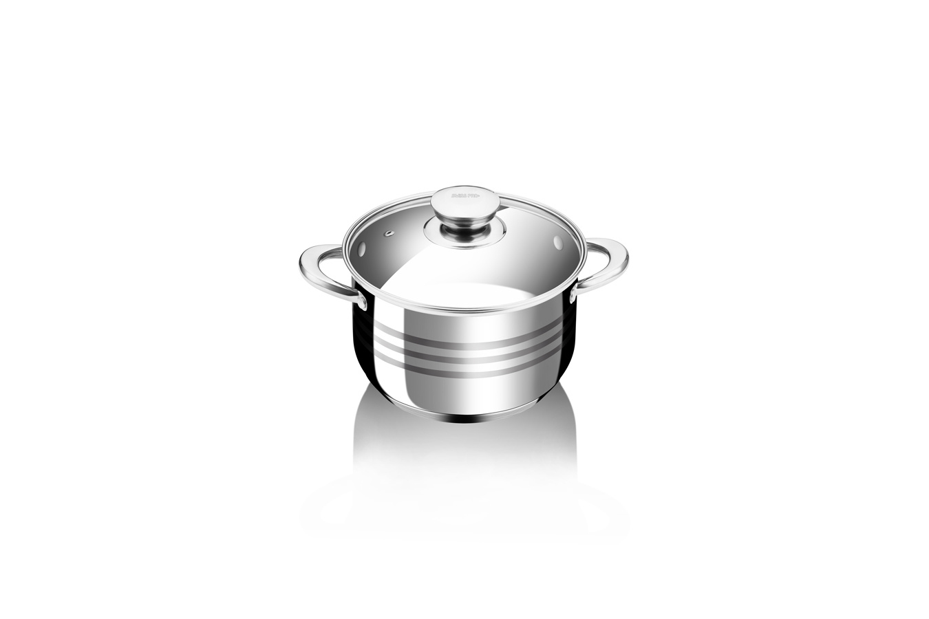 Pannenset INOX - 12 delige RVS met glazen deksels