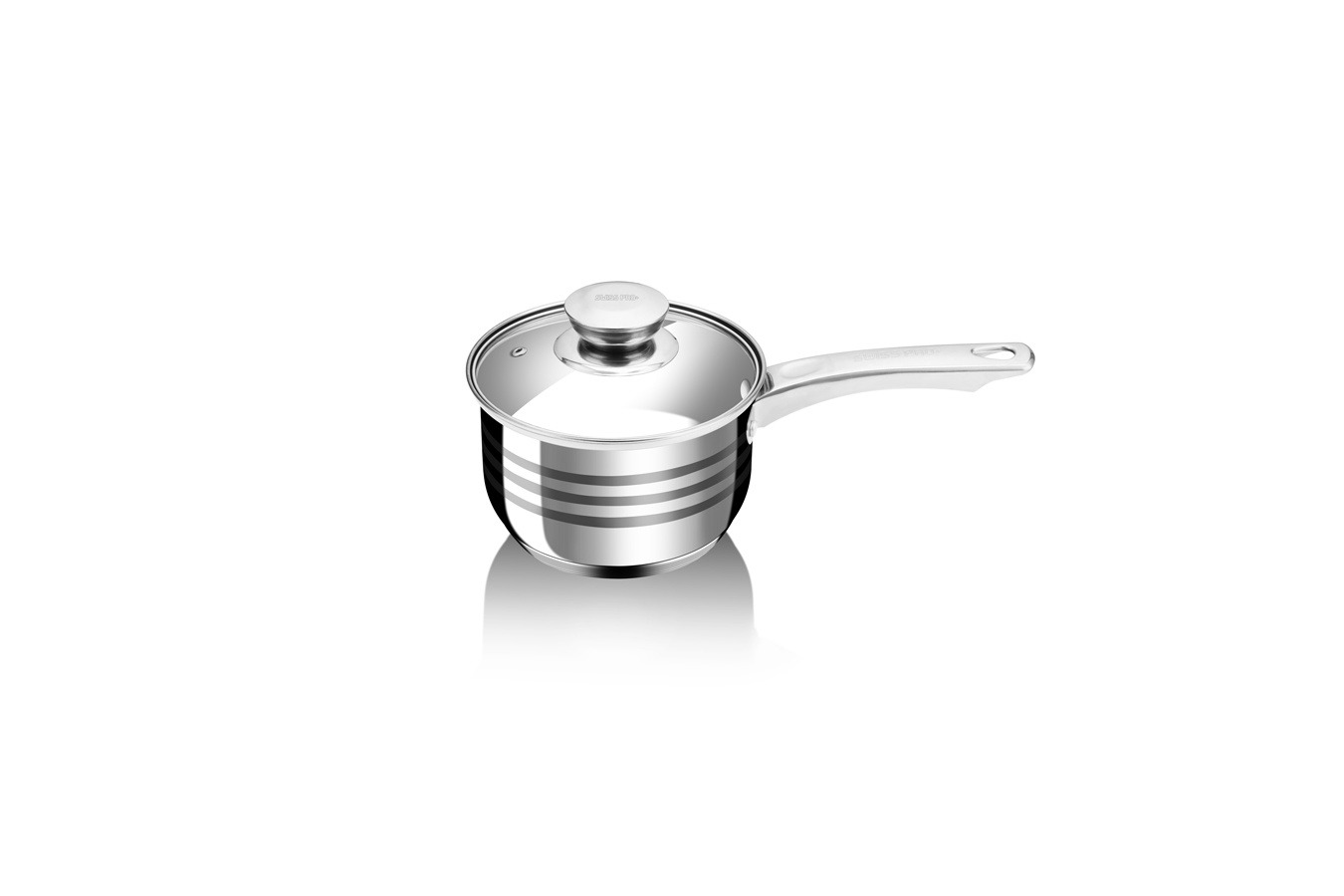 Pannenset INOX - 12 delige RVS met glazen deksels