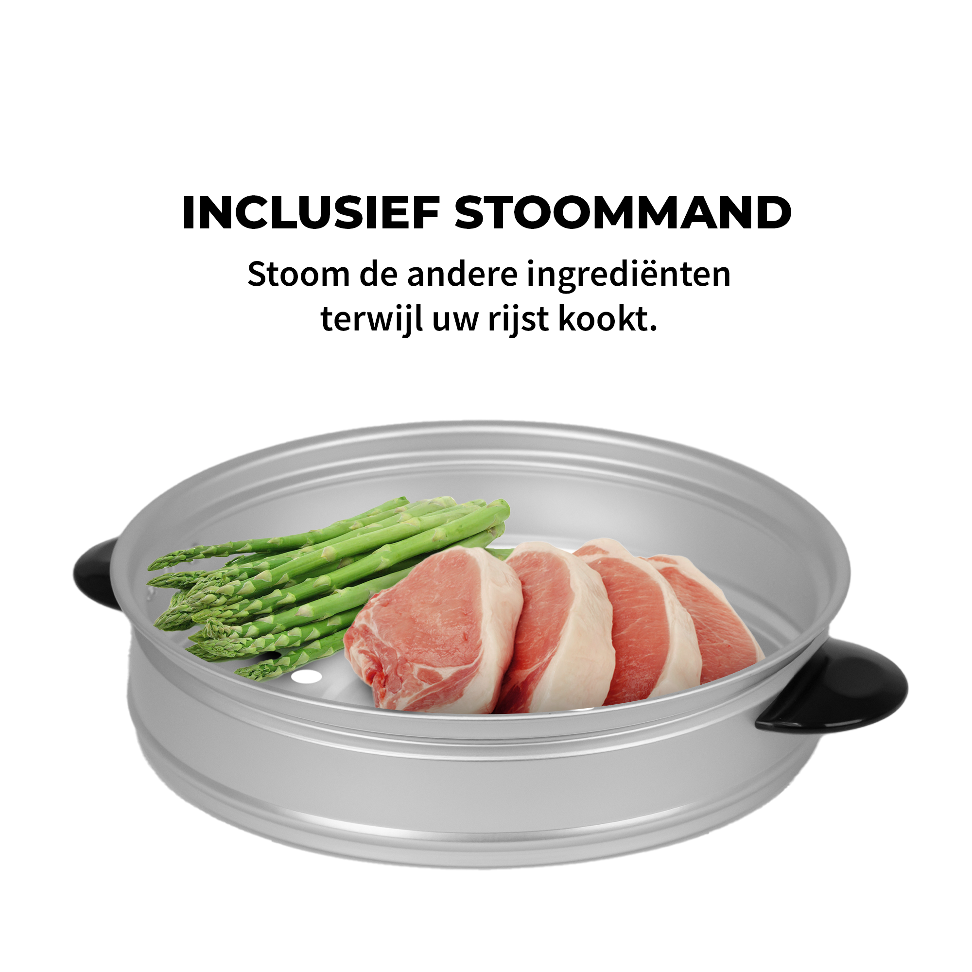 Rijstkoker - Anti-aanbaklaag - Droogkoken - 1,8 Liter - RVS