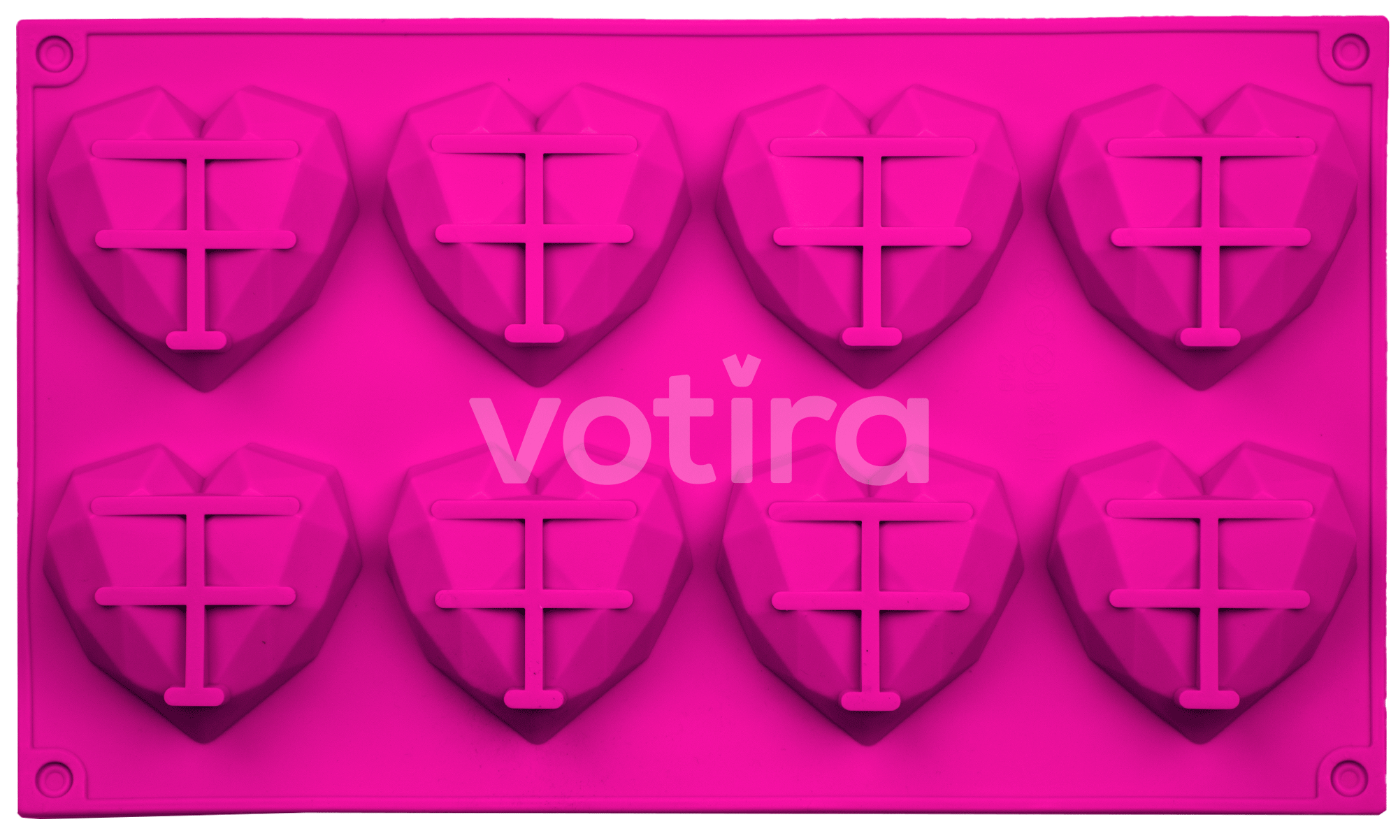 Votira - Siliconen bakvorm - 3D hart - Mal - 8 vormpjes - Roze VOTIRA - Lifestyle