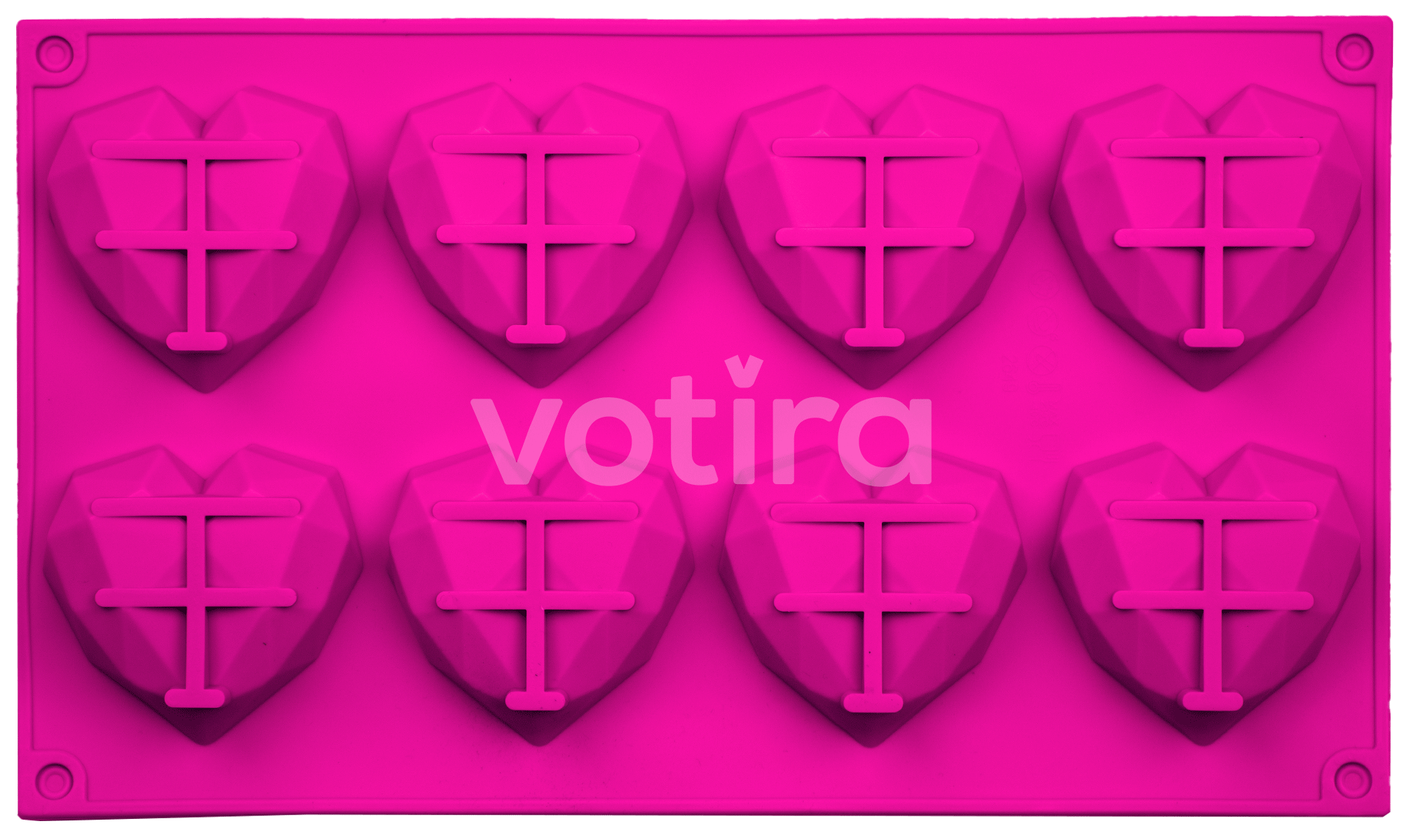 Siliconen bakvorm - 3D hart - Mal - 8 vormpjes - BPA-vrij - Roze
