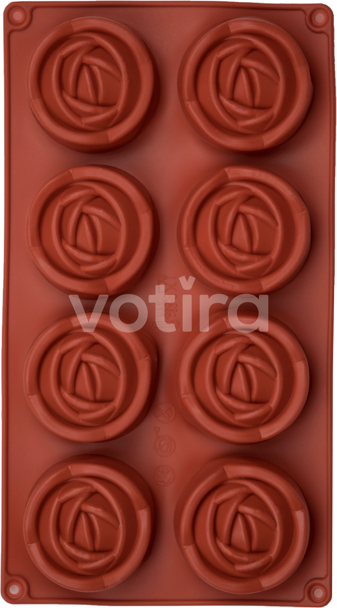 Siliconen bakvorm - Roos - Mal - 8 vormpjes - BPA-vrij - Rood