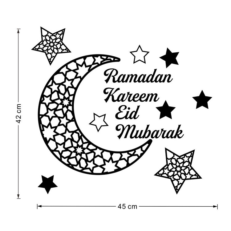 Ramadan/Eid stickers - Muurstickers - Decoratie - Ramadan/Eid versiering - 42 x 45 cm
