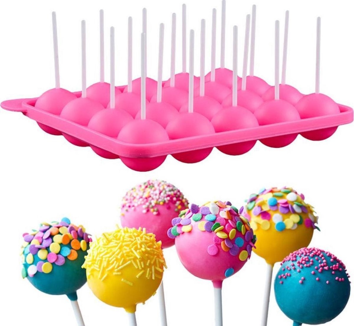 Siliconen bakvorm - Cakepop - Mal - 20 Gaatjes - BPA-vrij