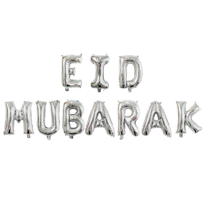 Ballonnen - Eid mubarak - Decoratie - Letters - Zilver