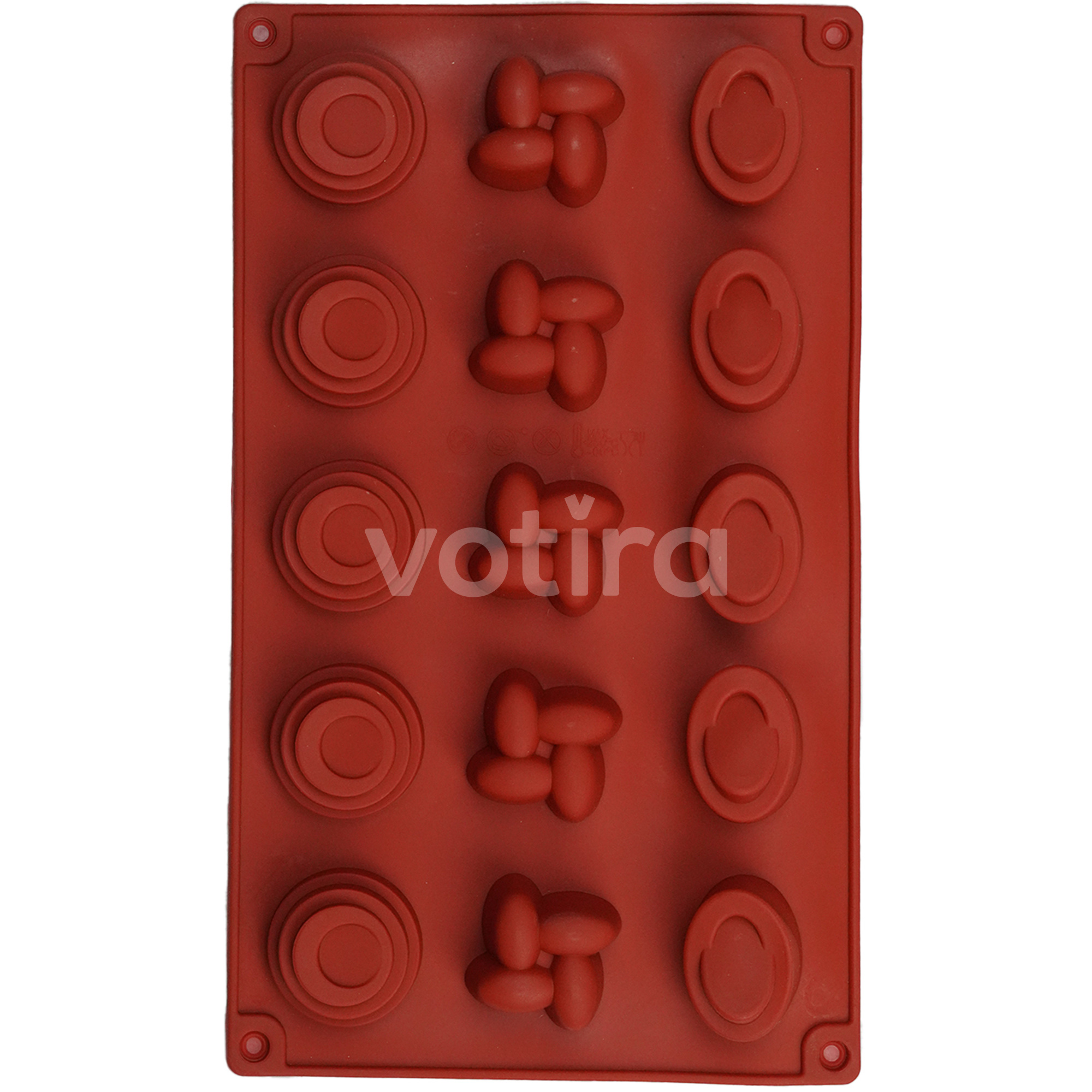 Siliconen bakvorm - Pomponette - Mal - 15 vormpjes - BPA-vrij