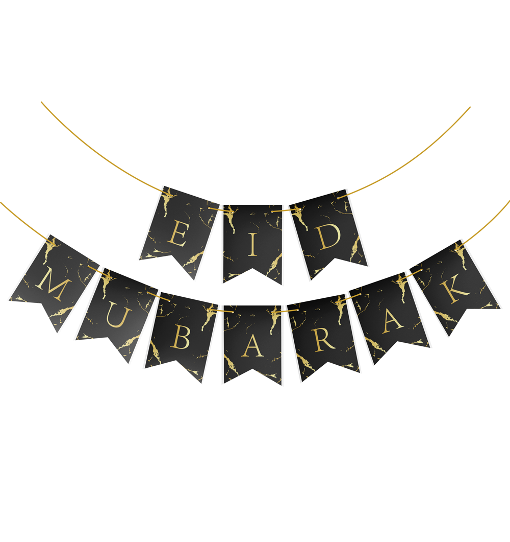 Eid Mubarak versiering - Eid feest versiering - Versiering - Decoratieset - Zwart