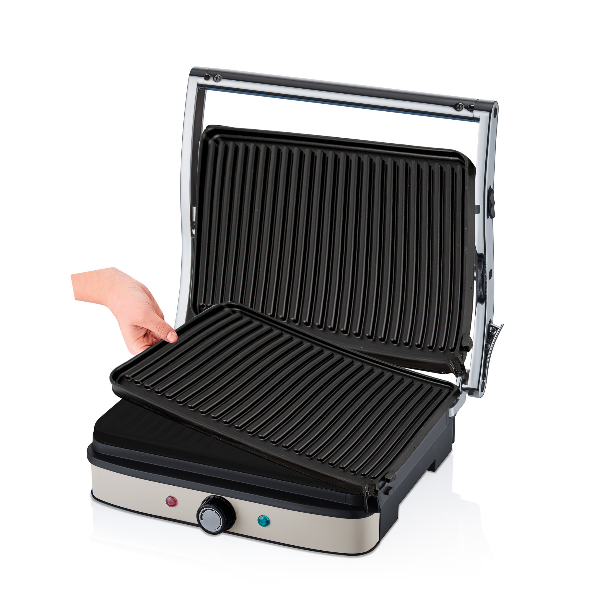 Grill & Sandwichmaker - Contactgrill - Tosti Apparaat - 2000W - Beige