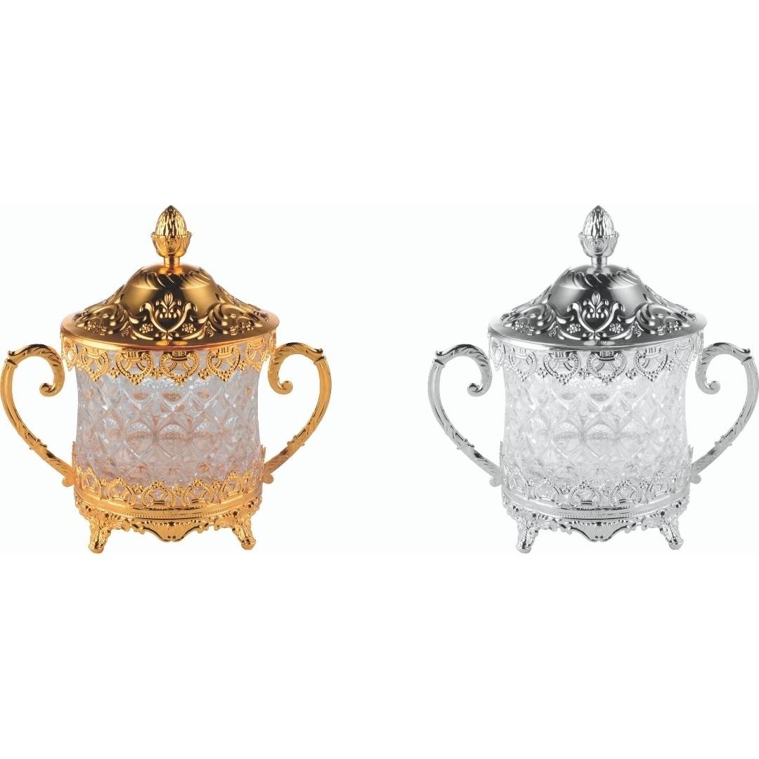 Luxe snoeppot - Suikerpot - Bonbons - Goud/Glas