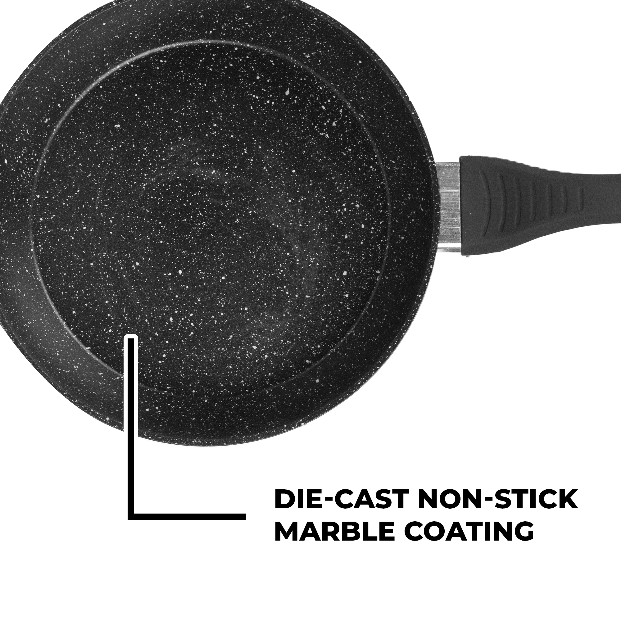 Koekenpannenset - 3-delig - Keramisch - Ø 20, 24 & 28 cm - Zwart