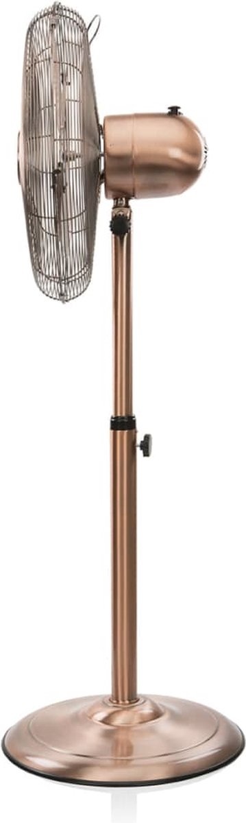 Luxe ventilator - Statiefventilator - 3 snelheidsstanden - Ø 40 cm - Verstelbaar - RVS - Koper