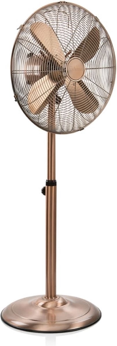 Luxe ventilator - Statiefventilator - 3 snelheidsstanden - Ø 40 cm - Verstelbaar - RVS - Koper