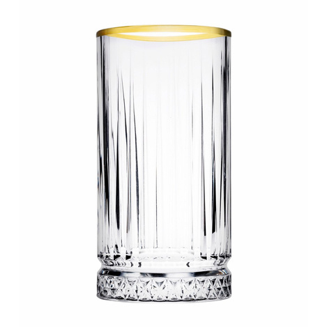 Paşabahçe - Longdrinkglas Touch Elysia - - 280 ml - 4 stuks - Gouden rand - Glas - VOTIRA - Lifestyle en