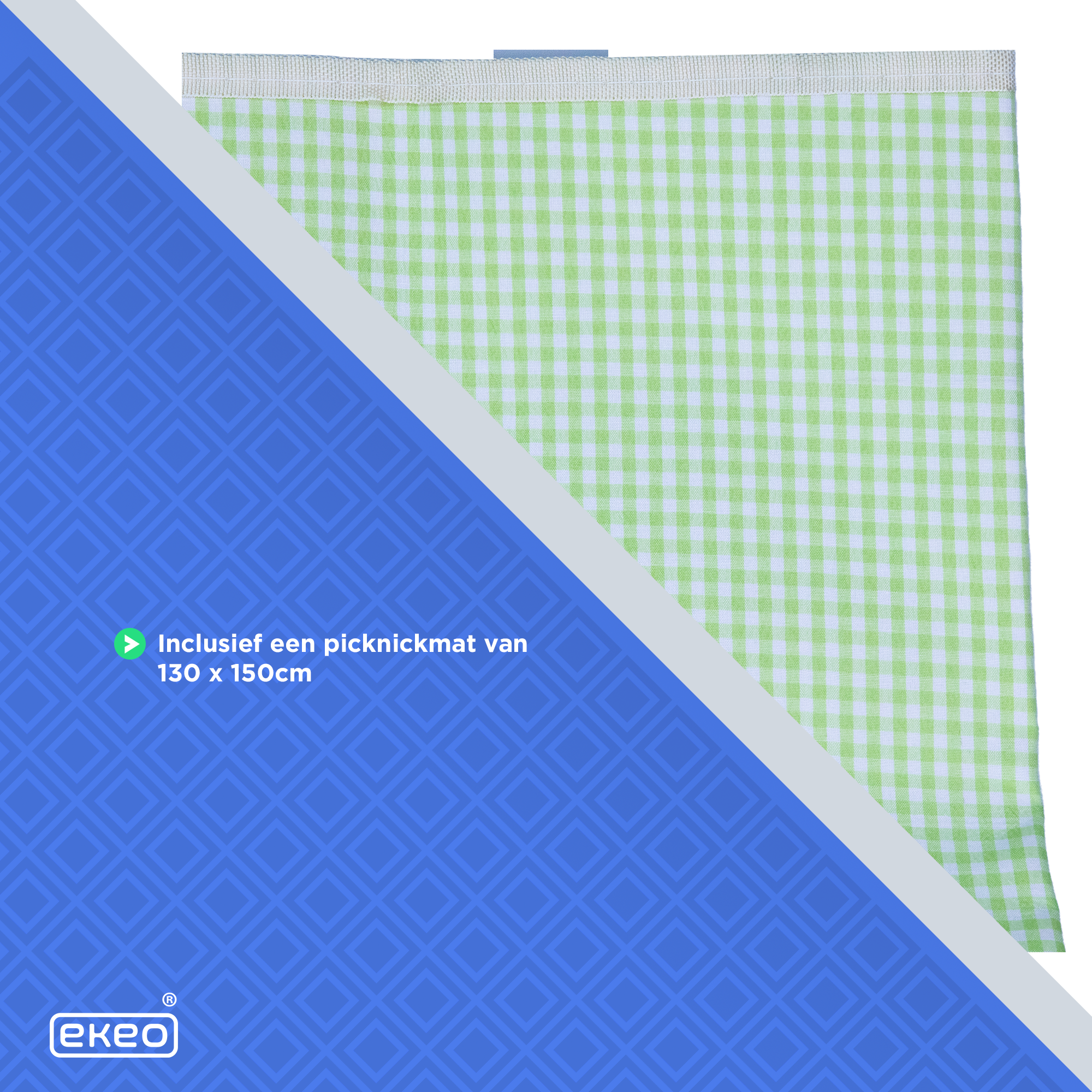 Picknickmand 28-delig - Incl. servies en bestek - Picknickset voor 4 personen - Rieten mand - Groen
