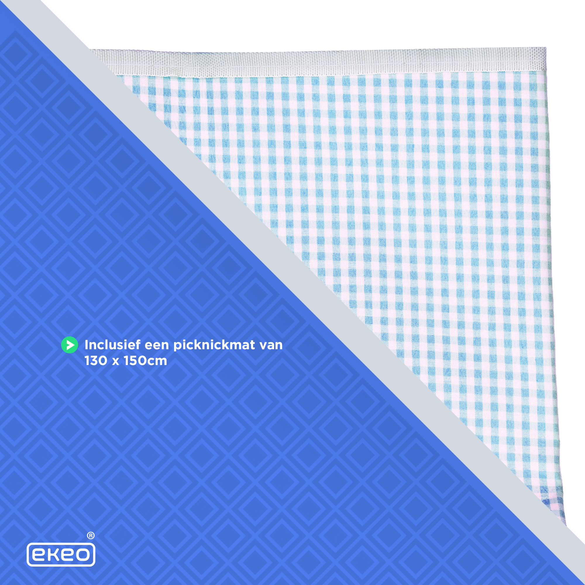 Picknickmand 28-delig - Incl. servies en bestek - Picknickset voor 4 personen - Rieten mand - Blauw