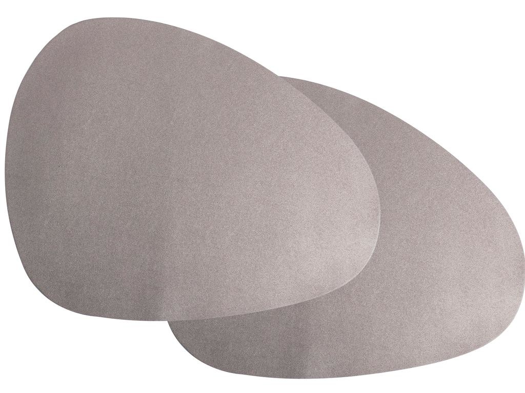 Placemats - Set van 2 - PU kunstleer - Zilver