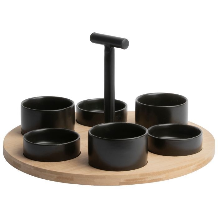 Serveerplank - Lazy Susan - Sausbakjes - Ø 32 x 17,5 cm