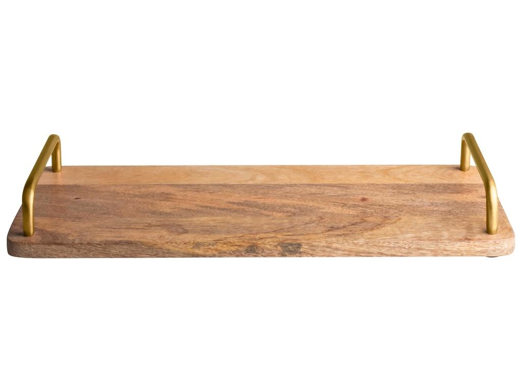 Serveerplank met handvaten - Mangohout - Decoratieplank - 43 x 19 cm