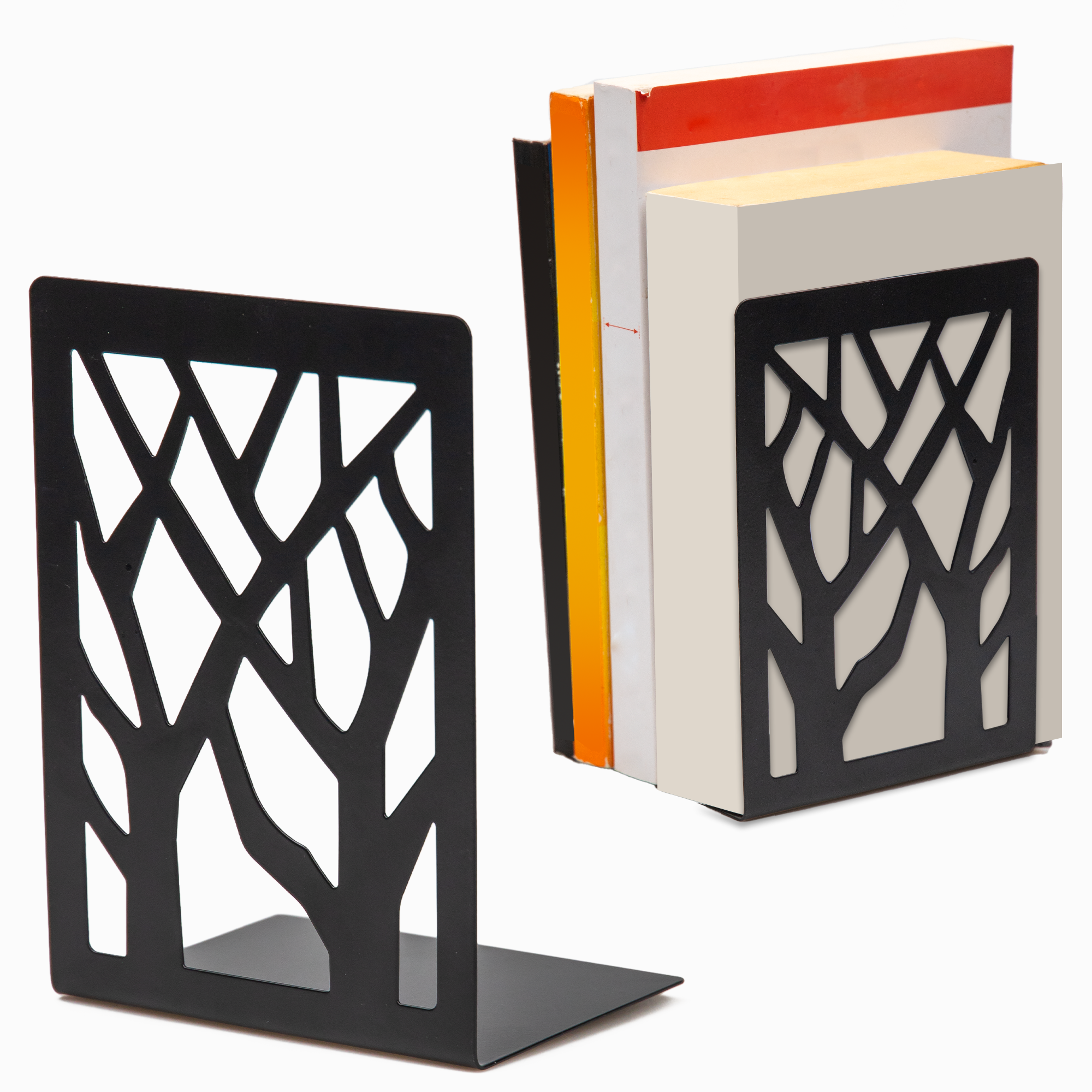 Boekensteun - Boekenstandaard - Metalen Boekenhouder - Boeksteun - Book Holder - Set van 2 - Zwart