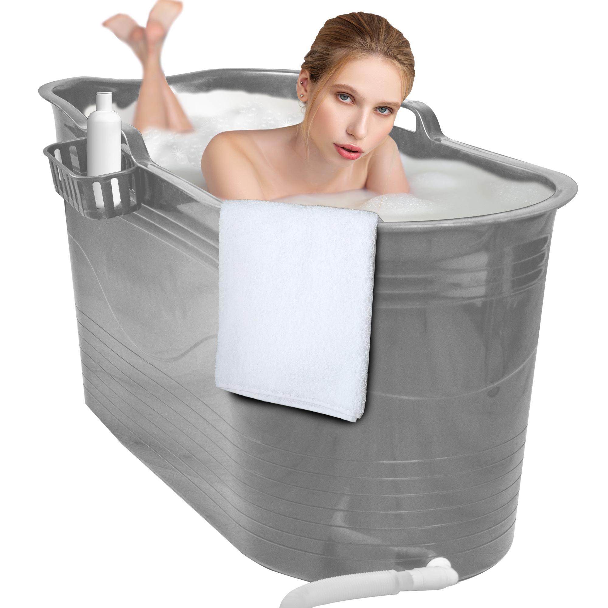 zwak binnen karbonade EKEO - Zitbad Mira - Bath Bucket XL - 400L - Ligbad 122 cm - Grijs - VOTIRA  - Lifestyle en Wonen