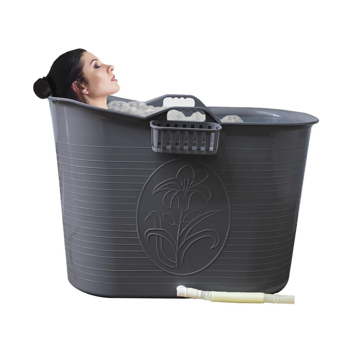 Zitbad Nancy - 200L - Bath Bucket - Inclusief Badrek - Grijs