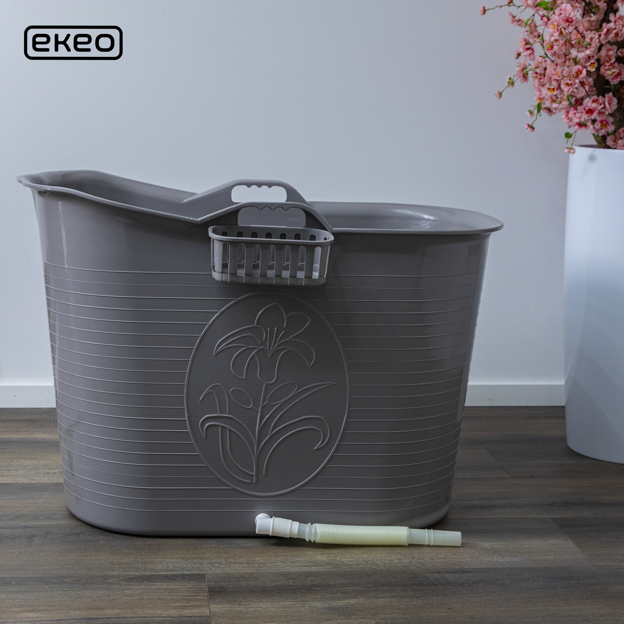 Zitbad Nancy - 200L - Bath Bucket - Inclusief Badrek - Grijs