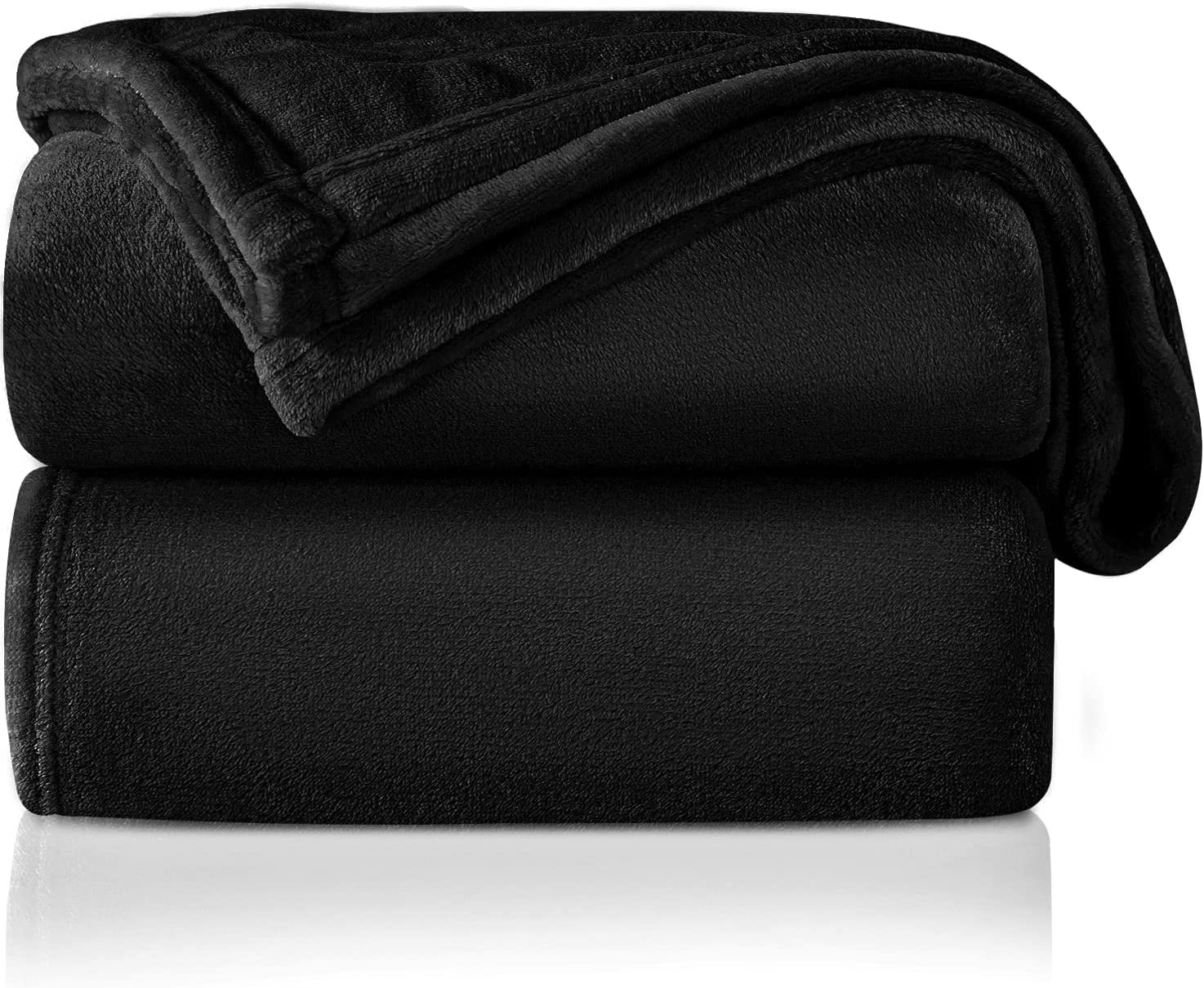 Fleece Plaid - Fleece - Fleecedeken - Fluffy Deken - Knuffeldeken - Bankdeken - Pluizig en warm - Sinterklaas & Kerst - 150 x 200 cm - Zwart